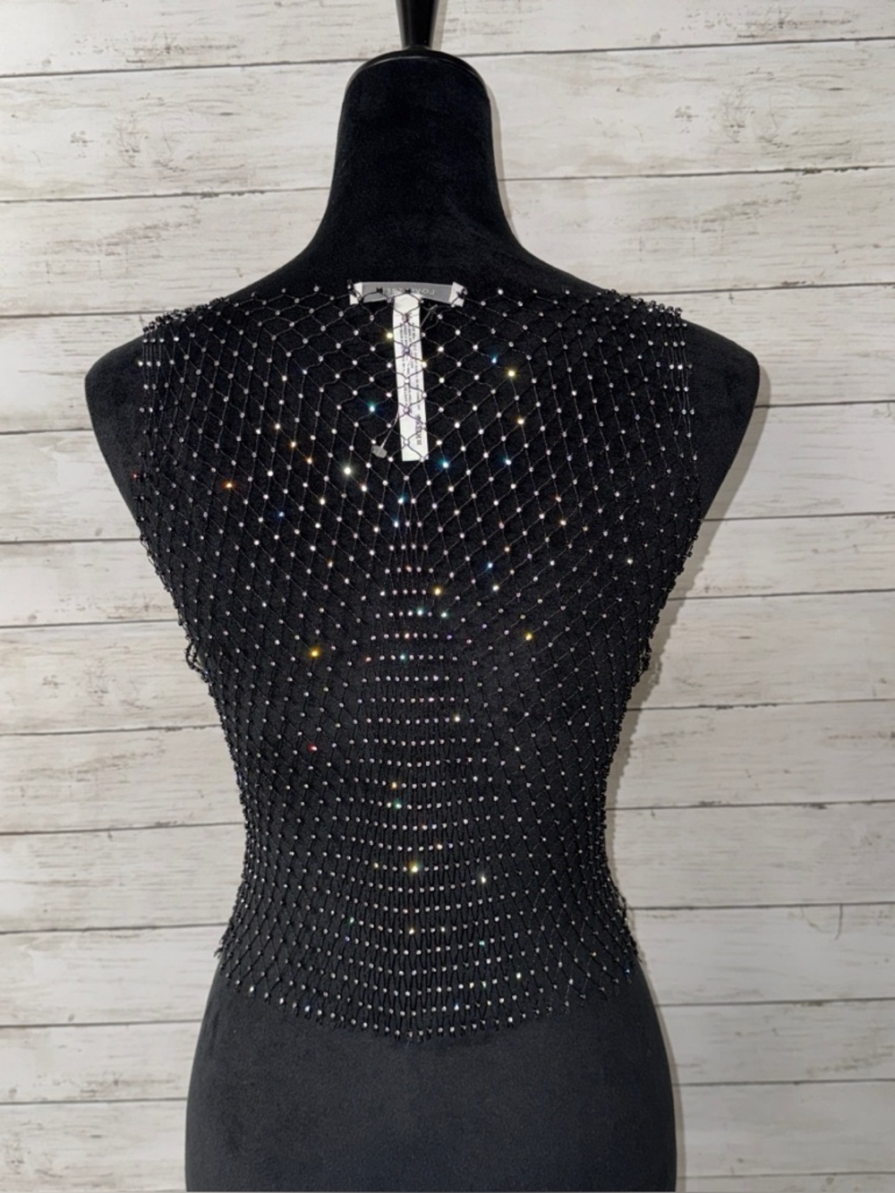 NWT! Love Tree Rhinestone Net Top - Picture 4 of 5